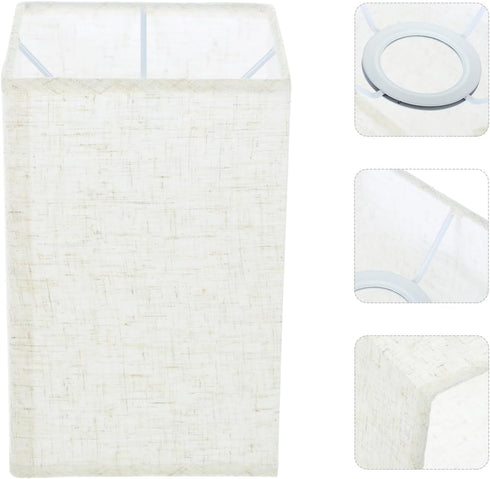 ARTIBETTER Square Linen Lampshade for Table and Floor Lamps Natural Cloth Lamp Cover with Soft Light Diffuser Easy