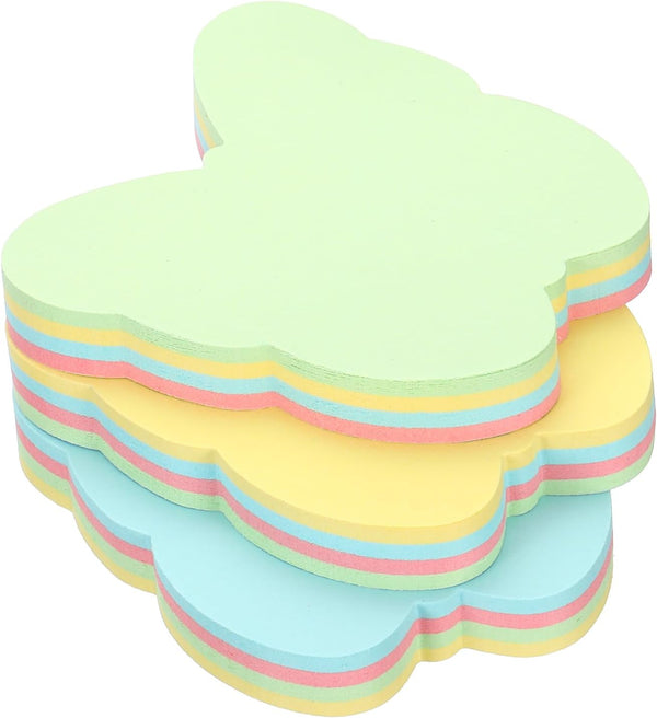 PATIKIL Butterfly Shape Sticky Notes, 2.7 x 2.7 Inch, 3 Pads, 100 Sheets/Pad, Colorful Memo Pads for Home Office, 4