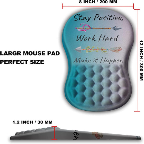 Mouse Pad Wrist Support, Ergonomic Mouse Pad with Massage Dot, Comfortable Computer Mouse Pad for Office & Home