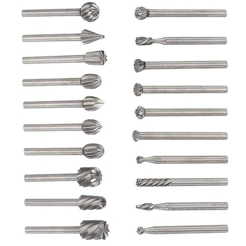 20pcs HSS Router Bits Burr, 1/8 Inch(3mm) Shank Rotary Tools Replacement Wood Milling Burrs for Woodworking