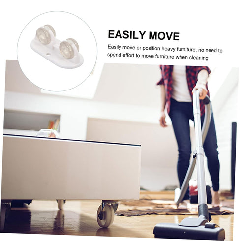 8pcs Self-Adhesive Storage Box Casters Easy Installation Furniture Wheels for Organizing Under-Bed Storage Plastic