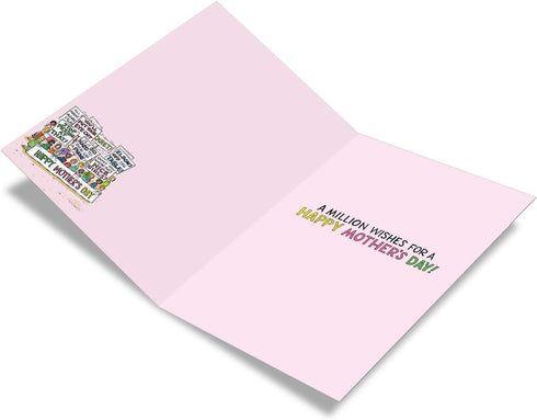 NobleWorks - Funny Mother's Day Card with Envelope, Cartoon Greeting, Stationery Gift for Mom, Million Mom March
