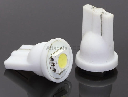 Adabele LED 10pcs T10 5-SMD Bulb W5W, 147, 152, 158, 159, 168, 184, 193, 194, 2825 L6-10 Universal White LED Car Light