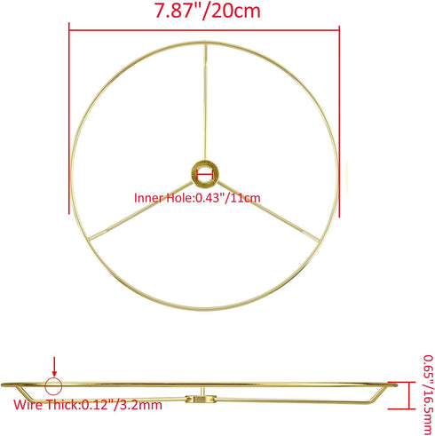 7.87"/20cm Dia-2 Set Antrader Wire Lamp Shade Rings Metal DIY Drum Lamp Shade Ring for Connecting Lamps Harp, Lampshade