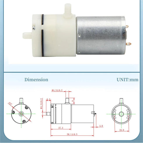 CXYFQUUK 3.7V 6V 12V 370 1Pcs(DC 3.7V) Small Mini Motor Diaphragm Air Pump Vacuum Pump Negative Pressure Suction Pump