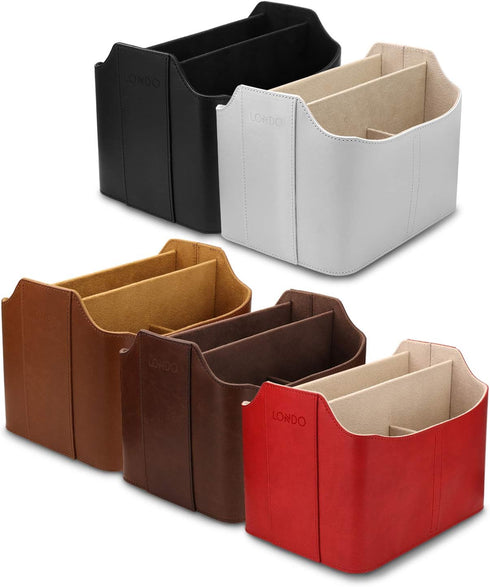 Londo Leather Remote Control Organizer and Caddy - Includes Tablet Slot