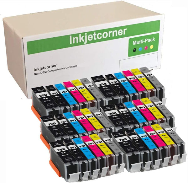 Inkjetcorner Compatible Ink Cartridges for PGI-250XL CLI-251XL, 36 Pack for iP8720 MG7520 MG6320 MG7120