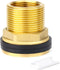 GASHER 2PCS Brass 1-1/2" Female 2" Male Bulkhead Tank Connector Adapter Fitting with Rubber Ring