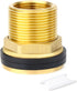 GASHER 2PCS Brass 1-1/2" Female 2" Male Bulkhead Tank Connector Adapter Fitting with Rubber Ring