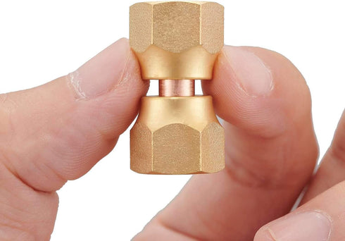 2 PCS Brass Female Flare Swivel Adapter, 1/4" Female Swivel Nut, Flare Tube Fitting, Valve Connector