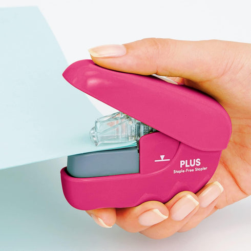 Plus SL-106NB Needleless Stapler Paper Clinch, Pink, 31-125