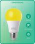 EDISHINE Dusk to Dawn Bug Light Bulbs Outdoor, 2000K Amber Glow, Automatic On/Off, 600LM, 9W (60W Equivalent), E26
