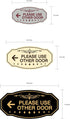 Signs ByLITA Victorian Please Use Other Door Left Arrow Sign (Brushed Gold) - Small 1 Pack