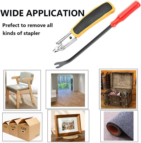 Upholstery and Construction Staple Remover Tools Set, 2 PCS Including Cutting Plier and Tack Pullers