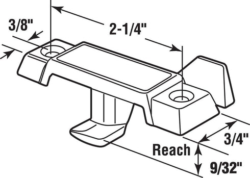 Prime-Line F 2756 Sash Lock, Deep Offset Latch, 9/32 In. Projection, Fits Single and Double Hung Metal Windows, Diecast, White-Painted, (Single Pack) by PRIME-LINE