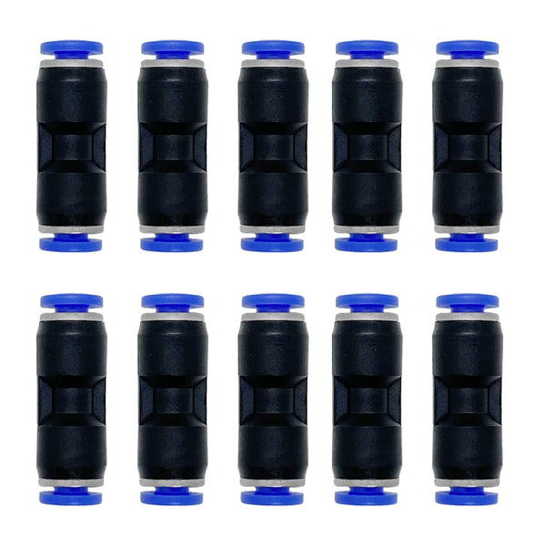 zjxed 1/8" OD x 1/8" OD Pneumatic Quick Connector - Push to Connect Fittings Straight Union/Coupler (Pack of 10)
