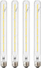 Leools T300 Dimmable LED Tubular Bulb 6W, Long Tube Vintage Filament Bulb, 60W Equivalent, 4000K Daylight, 4 Pack