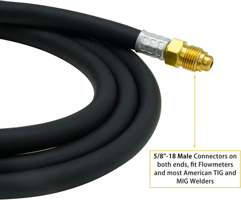 Inert Gas Welding Hose, 6.56FT - Argon Flow Meter Regulator Adapter Hose