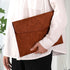 VANRA PU Leather File Folder Organizer, Document Holder with Magnetic Closure for A4 Letter Size Paper (Brown)