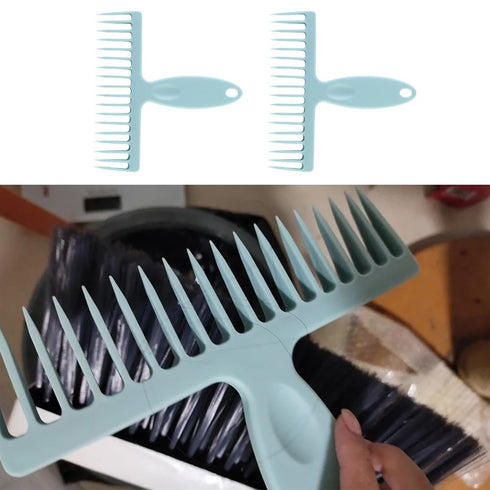 NentMent 2 Pack Commercial Set Broom Cleaning Tool Hair Removal Comb Cleaner for One Sweep Broom Dust Mop Floor Sweeper