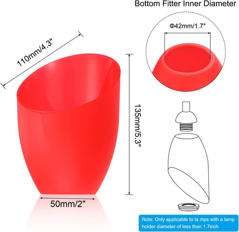 5.3" 4.3" 1.7" 2 Pack Bulb PATIKIL High Diameter Fitter Plastic Lampshade, Plastic Lamp Shade Replacement Light Cover