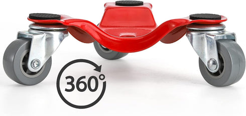 4 Pack 200 lbs 3 6.3 Inch ZEAYEA Steel Tri-Dolly, Load Capacity Wheel Mover's Dolly for Moving Furniture, Appliances
