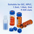 ALWSCI 9-425 HPLC Screw Thread Caps with Septa, 100 pcs/pk, White PTFE/Red Silicone