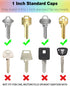 Vibit 80 Pack Key Caps Covers - 1 Inch Standard & 0.95 Inch Round Key Caps Set, 8 Colors, Key Head Protectors for