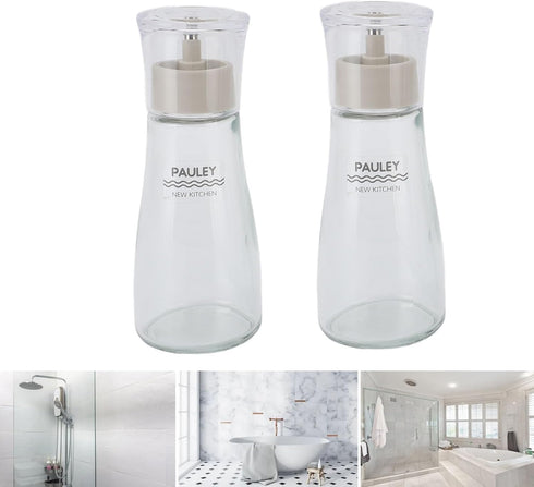 ZASCHMOY Countertop 150ml 260ml Glass Mouthwash Dispenser Elegant Refillable Multifunctional Dispenser with Spout