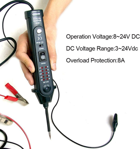 2-24V 5m allsun Automotive Electrical Tester with Voltage Display, Digital Circuit Test Tool, Power Short Finder Probe