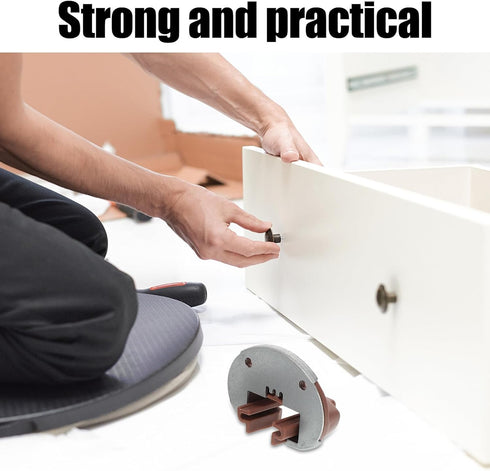SOLUSTRE Metal Drawer Slide Replacement Kit with Heavy-Duty Drawer Track Guide and Stopper for Cabinet Hardware