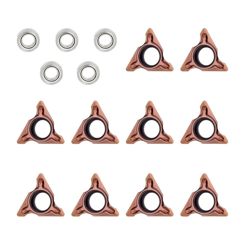 Indexable Inserts for Mini Pneumatic Chamfering Machine, 10 Pcs R-Angle Carbide Turning Inserts