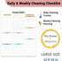 Cleaning Checklist Dry Erase Magnetic Whiteboard for Refrigerator, Daily, Weekly, Monthly Chores Planner for Adults