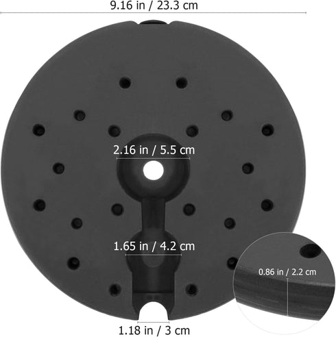 Luxshiny Heavy Duty Weighted Plastic Lamp Base for Floor and Desk Lamps and Stable Chassis Base for Various Styles Easy