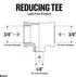 CSSU0340 3/4'' x 1/4''-Inch Reducing Tee, Brass Construction, Higher Corrosion Resistance, Economical & Easy to Install