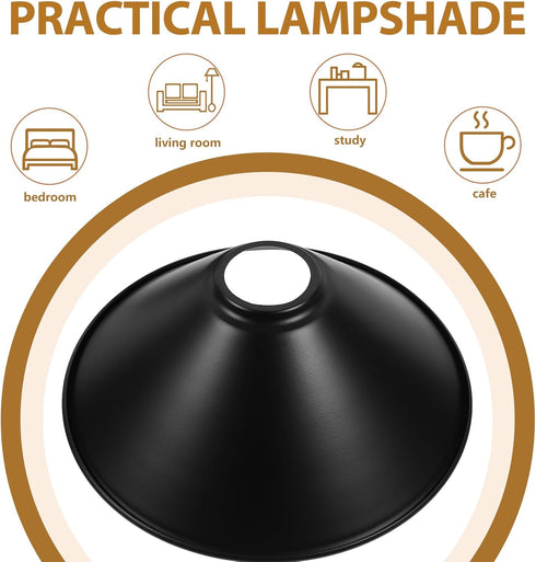 8.46 Inch UPKOCH Industrial Style Metal Lampshade Black Vintage Pendant Light Shade for Hanging Light Fixtures