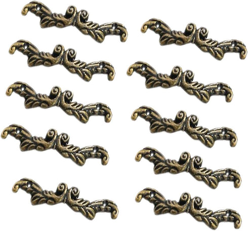 10PCS Mini 3.38" Vintage Bronze Knobs, Antique Drawer Handles Pulls with Screws for Jewelry Case