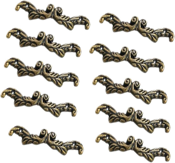 10PCS Mini 3.38" Vintage Bronze Knobs, Antique Drawer Handles Pulls with Screws for Jewelry Case