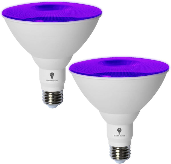 2 Pack BlueX LED Par38 Flood Light Bulb, 18W (120W Equivalent), Dimmable E26 Base Purple LED Lights for Home Lighting