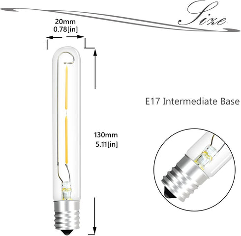 Bonlux LED T6.5 Exit Sign Clear Light Bulbs, 2W E17 Intermediate Base, Daylight 6000K, 4-Pack, 20W Incandescent
