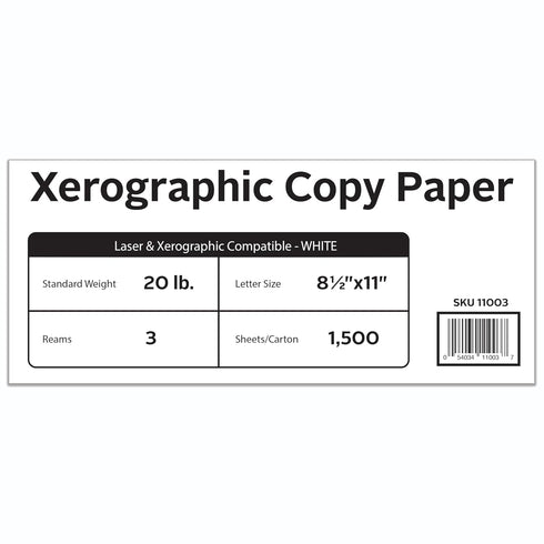 WHITE BOXX 8.5 11 20 lb 92 3 Printer Paper x | Copy Paper | Bright | Ream