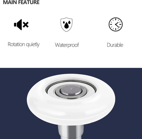 XiKe 12 Pack White 2" Nylon Garage Door Roller with 4" Stem, Quiet and Durable for High Load