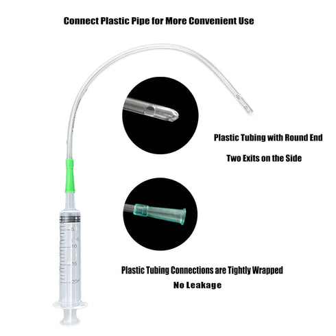6pcs 20ml Plastic Syringes with 2pcs 13inch Tubing for Liquid in Scientific Lab, Pet Feeding, Glue Syringe for Craft