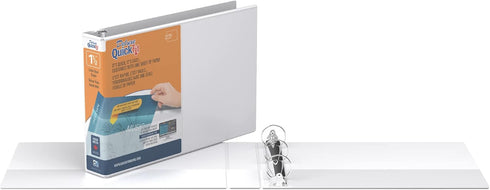 QuickFit Heavy-Duty Landscape 3-Ring Binder - 1.5 Inch, White, Pack of 4, 8.5" x 11"