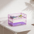 Marbrasse 3 Tier Paper Organizer, Mesh File Organizer with Handle for Home Office Supplies (Purple)