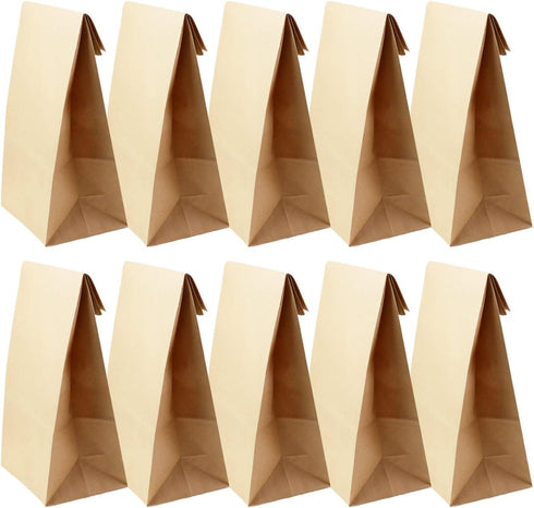 50 Pack 12 Lb 12.5" 7" 4.3" BadenBach Brown Paper Lunch Bags, x x Large Bread Bags Bulk, Heavy Duty Kraft Paper Sacks