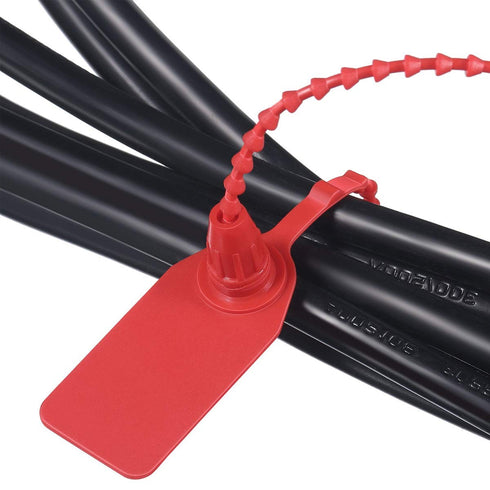 180 Pcs Pull-Tite Security Seal Numbered, 4 Color Disposable Plastic Tamper-Proof Seals for Logistics