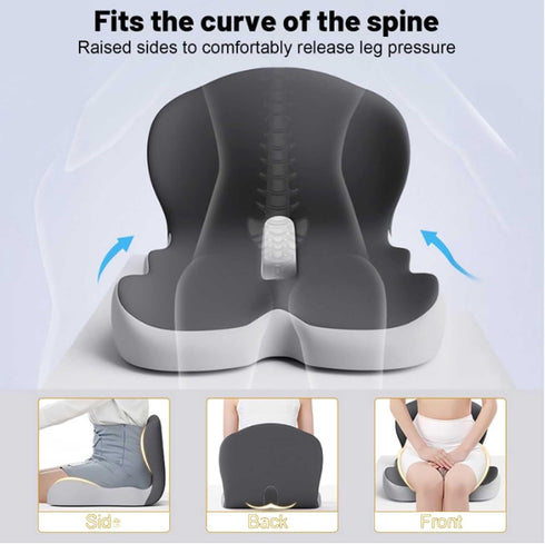 Pain,Tailbone Orthopedic Cushion, Memory Foam L Shaped Seat Cushion for Office Workers,Car Drivers, Instant Relief