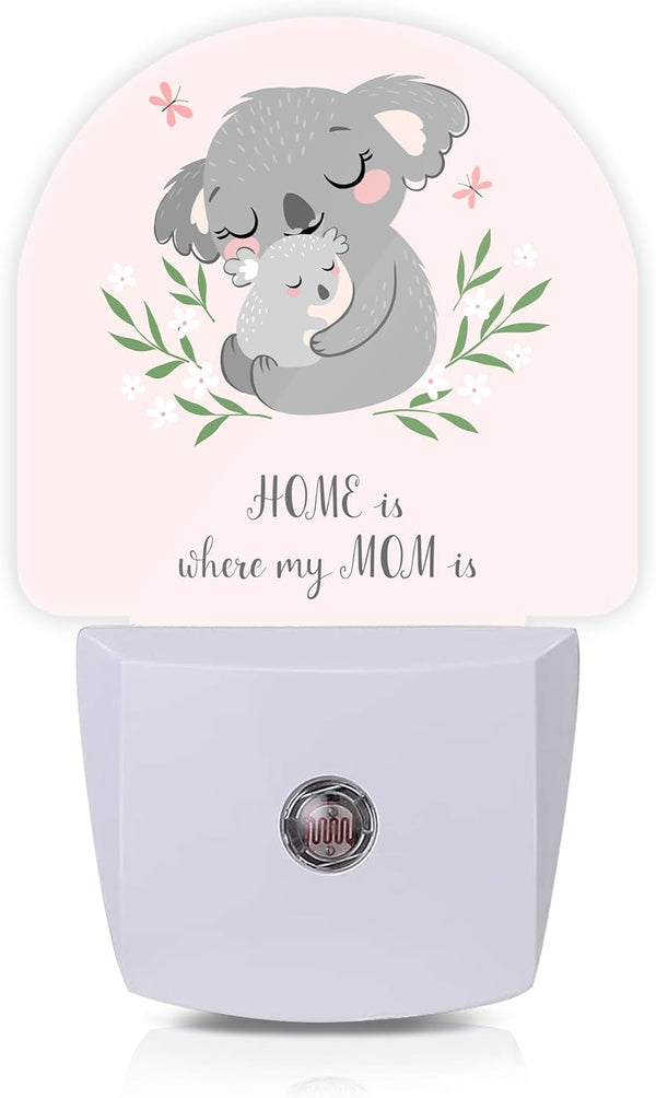 Cute Koala Mom and Baby Night Lights Plug into Wall for Girls
