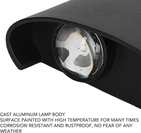 LED Wall Sconce, Waterproof Modern Wall Lamp for Indoor Outdoor Decoration, 90 265V 4W Black Shell